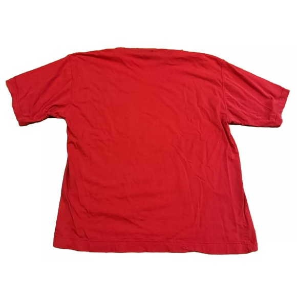 Vintage 90s Nautica Red Cotton Front Pocket Stitched USA Made T Shirt Mens Sz L - Picture 7 of 8